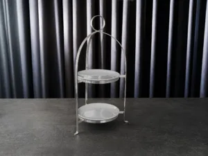 ELEGANT İKİ KAPTLI PORSELEN TABAKLI İKRAMLIK