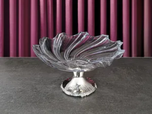 LALE AYAKLI KRİSTAL YUVARLAK SUNUMLUK