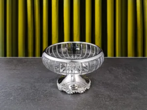 ÇİÇEK BORDÜR 22 CM NİLÜFER AYAKLI CAM SUNUMLUK